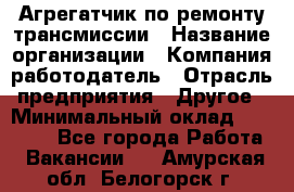 Агрегатчик по ремонту трансмиссии › Название организации ­ Компания-работодатель › Отрасль предприятия ­ Другое › Минимальный оклад ­ 50 000 - Все города Работа » Вакансии   . Амурская обл.,Белогорск г.